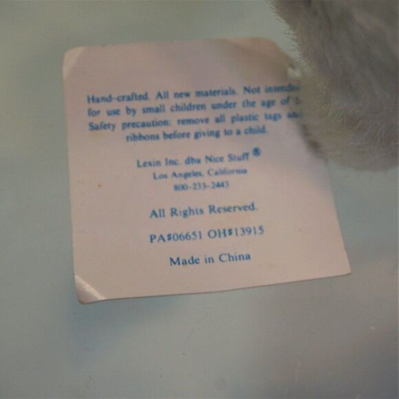 White Teddy Bear Vintage Lexin Nice Stuff Fully Jointed 10 in Plush Stuffed Toy - Picture 7 of 8